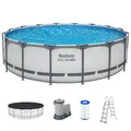 BESTWAY Pool "Steel Pro MAX", BxH: 488 x 122 cm, Aufstellbecken, mit Kartuschenfilteranlage - grau