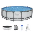 Bestway Framepool Bestway Steel Pro MAX Frame Pool Komplett-Set mit Filterpumpe Durchmes