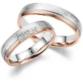 MARRYA Trauring Edelstahl Ringe Trauringe Eheringe Partnerringe rosa|silberfarben 64