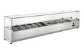 GastroHero Kühlaufsatz VRXH1800/330 | 9x GN 1/4 | Edelstahl |mit Glasaufsatz | Kühlaufsatzvitrine für Gastronomie | Zutatenkühlung für Pizza, Salat & Theke | leistungsstark & energieeffizient