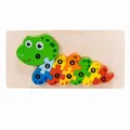 Holzpuzzle Raupe mit Zahlen von 1 bis 10- 3912