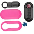 Auto Schlüssel Set Schale Cover Pink + Tastenfeld für FIAT 500 Punto Doblo