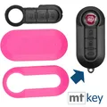 AUTO SCHLÜSSEL SCHALE PINK + Tastenfeld für Fiat 500 Punto Doblo Cover Hülle