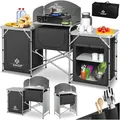 KESSER® Campingküche | Inkl. Tragetasche & Becherset | Campingschrank Faltschrank | mit Aluminiumgestell | Reiseküche | Küchenbox | Zeltschrank | Outdoor Camping Küche | Anthrazit | Typ Big