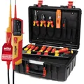 Wiha Lehrlingskoffer für Elektroinstallation 18-teilig VDE I Elektriker Werkzeugkoffer gefüllt I Werkzeug Set für Profi & Azubi I Elektriker Werkzeug (Werkzeugkoffer inkl. Spannungsprüfer)