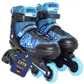 BEST SPORTING Inline Skates Kinder I Rollschuhe größenverstellbar 35-40 I robuste Inliner für Jugendliche mit Bremse I blau - schwarz I Rollerskates Schuhe Kinder I Inliner mit 4 Rollen