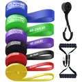 POWER GUIDANCE Resistance Bands,Widerstandsbänder für Kraftraining Inklusive Tragetasche,Pull Up Fitnessbänder,Bänder Krafttraining für Fitness (6set（amarill+Rojo+Negro+púrpura+Verde+blau）)