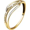 CHRIST Diamantring CHRIST Damen-Damenring 375er Gelbgold 3 Diamant gelb|goldfarben 56