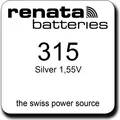 5 x Renata  Watch 315 Uhrenzelle Knopfzelle SR716SW  V315 Uhrenbatterie 1'er BL