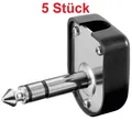 Klinke Stereo Winkel Stecker Reparaturstecker 6,3mm zum löten Mikrofon Kopfhörer