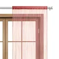wometo Fadenvorhang Türvorhang Fäden 90x245 cm dunkelrot rot - Stangendurchzug oekoTex kürzbar waschbar Uni einfarbig in vielen bunten Farben