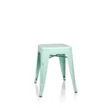 hjh OFFICE 645007 Metall Hocker VANTAGGIO Pastellgrün matt Sitzhocker im Industry-Design, stapelbar, niedrig