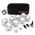 BigDean Boule Set mit 8 verchromten Boule Kugeln