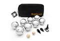 BigDean Spielball Boule Set mit 8 Boule Kugeln aus hochwertigem Edelstahl (Set, 1-St., 8 Spielkugeln, 2 Zielkugeln), Hochwertige Edelstahl Kugeln, 4 Designs leichtes erkennen der Kugeln