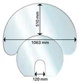 Aduro Glasbodenplatte, Halbmond, 53119, Funkenschutzplatte