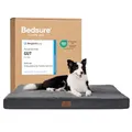 BEDSURE orthopädisches Hundebett Grosse Hunde - 91x69x7.6cm Hundekissen flauschig Hundematte waschbar Hundematratze in dunkelgrau für große Hunde