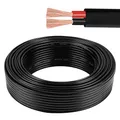 AOHEWEI 2 × 1,0 mm² flaches zweiadriges Doppelkabel 2 Leiter elektrischer Kupferdraht 5V 12V 24V 60V dünnwandiges rotes/schwarzes Kfz-Bootskabel 5/10/20/50 Meter