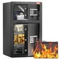 VEVOR Safe Tresor mit feuerfester Geldtasche, Doppeltüren-Safe 4,5 Kubikfu_, 2 höhenverstellbare Trennwände, digitaler Möbeltresor mit Schlüssel,
