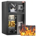 VEVOR Safe Tresor mit feuerfester Geldtasche, Doppeltüren-Safe 3,5 Kubikfuß, 2 höhenverstellbare Trennwände, digitaler Möbeltresor mit Schlüssel, Code, Safe für Geld Schmuck Wertsachen, Schwarz