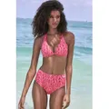 Bügel-Bikini-Top ELBSAND "Letra", Damen, Gr. 36, Cup C, orange (koralle), Recycling-Polyamid, bedruckt, Bikini-Oberteile, mit tollem Wording