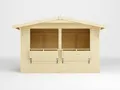Palmako Marktstand Stella | Verkaufsstand mit 8,2 m² Grundfläche ² | 16 mm Wandstärke | naturbelassen | BxTxH: 323 x 259 x 239 cm | abschließbare Seitentür