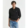 Gant Poloshirt REG SHIELD LS PIQUE RUGGER mit Logotickerei auf der Brust schwarz 5XL (68)
