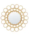Origineller Wandspiegel natürlich aus Rattan in Sonnenform rund  60 cm Babai