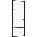 vidaXL Innentür Schwarz 76x201,5 cm Hartglas und Aluminium Schlank 153658