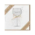 bsb - Cheers Karte - Kraftpapier - Karte mit tollem Motiv - Nachhaltige Karte mit Umschlag - Geschenk beste Freundin oder Freund - Karte Liebe & Freundschaft 15,5 x 15,5 cm