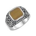 Giorgio Martello Milano Ring Ring Siegelring mit Tigerauge-Einlage, Silber 925