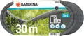 Gardena Liano Life Textilschlauch 1/2 Zoll 30m Set: Hochflexibler Gartenschlauch