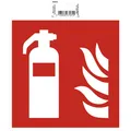 Exacompta Hinweisschild Feuerlöscher PVC selbstklebend 20x20 cm Rot 67031E