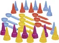 Lena 05501 - Happy Sand Kiga Set Eiswaffel und Eislöffel, 30 Teile, Sandspielzeug für Kinder ab 2 Jahre, Ausstattung für Kindergärten oder Geburtstags Party mit 20 Eistüten und 10 Löffel