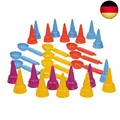 LENA 5501 Happy Sand Kiga Set Eiswaffel und Eislöffel, 30 Teile, Mehrfarbig