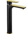 Mexen Alfa hohe Waschtischarmatur, Schwarz/Gold - 745710-75