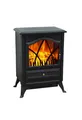 abc HOME Elektrokamin Schwarz 1800W Heizung LED Flamme Kompakt Kaminofen 42x54cm
