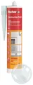 fischer Premium-Bausilikon, geruchsarmes Silikon, wetterfeste Dichtmasse für Innen & Außen, Kartusche für zahlreiche Anwendungen und Baustoffe, Langzeitschutz vor Schimmel, 310 ml, transparent