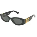 Miu Miu MU11WS Damen-Sonnenbrille Vollrand Oval Acetat-Gestell, schwarz