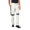 pka BESTWORK Arbeitshose Herren mit Stretch-Bund & Kniepolster-Taschen in Weiß/Grau Größe 102