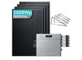 Solarmars® 2000W Balkonkraftwerk mit Speicher,Zendure SolarFlow 2400 pro, 2,4kWh,4 MPPT - Mit Flachdachhalterung