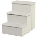 PawHut Tiertreppe, Holzwerkstoff, Länge: 40 cm - weiss