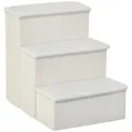 PawHut Hundetreppe 3 Stufen 48 cm Hoch Haustiertreppe für kleine und alte Tiere klappbar Katzentreppe Hunderampe Einstiegshilfe für Bett, Sofa, Couch und Auto Weiß