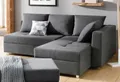 Ecksofa HOME AFFAIRE "Italia L-Form, B: 217 cm", grau (anthrazit), B:217cm H:80cm T:182cm