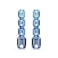 Swarovski Millenia Drop-Ohrhänger, Blaue, Rhodinierte Ohrringe mit Farbverlauf und Strahlenden Swarovski Kristallen im Oktagon-Schliff