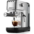 Tchibo Siebträger Espressomaschine "Lapressa" (15 bar, 980ml Wassertank), Pre-Infusion Technologie, mit 2-Tassen-Funktion und Milchschaumdüse, in... - Silber