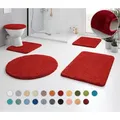 Kleine Wolke Badematte RELAX, Badvorleger, Badezimmer Teppich, Höhe 30 mm, rutschhemmend beschichtet, fußbodenheizungsgeeignet, Polyacryl, rechteckig, Badteppich, meliert, rechteckig, rund & als Set erhältlich rot rechteckig | 60 cm x 100 cm x 30 mm