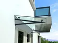 BuyLando.Shop Vordach BuyLando.Shop CL-V7016 - 150x90cm Glasvordach - Vordach - Pavillion -