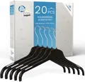 RSR Hangers Kleiderbügel TU 38 cm - 20 Stück - aus Kunststoff - 360° drehbarer Haken - platzsparend - Hemdenbügel - Blusenbügel - Mäntel - Schwarz - Schneller Versand - Made in Germany