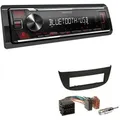 Kenwood KMM-BT209 1-DIN Autoradio Bluetooth USB AUX-In Short Body mit Einbauset für Renault Twingo II 2007-2014 schwarz