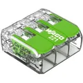 Wago Verbindungsklemme Compact, 221-423/995-012, 3 Leiter, 4mm², mit Hebel, Green Range, 12 Stück